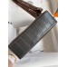 Hermes Kelly Pochette Handmade Bag In Graphite Matte Alligator Leather