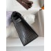 Hermes Kelly Pochette Handmade Bag In Graphite Matte Alligator Leather