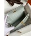 Hermes Kelly Pochette Handmade Bag In Pearl Grey Matte Alligator Leather