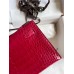 Hermes Kelly Pochette Handmade Bag In Rose Extreme Shiny Alligator Leather
