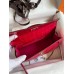 Hermes Kelly Pochette Handmade Bag In Rose Extreme Shiny Alligator Leather
