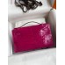 Hermes Kelly Pochette Handmade Bag In Rose Scheherazade Shiny Alligator Leather