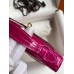 Hermes Kelly Pochette Handmade Bag In Rose Scheherazade Shiny Alligator Leather