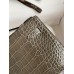 Hermes Kelly Pochette Handmade Bag In Taupe Shiny Alligator Leather