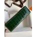 Hermes Kelly Pochette Handmade Bag In Vert Fonce Shiny Alligator Leather