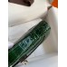 Hermes Kelly Pochette Handmade Bag In Vert Fonce Shiny Alligator Leather