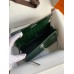 Hermes Kelly Pochette Handmade Bag In Vert Fonce Shiny Alligator Leather
