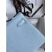 Hermes Kelly Pochette Handmade Bag In Blue Brume Epsom Calfskin Hermes Kelly Pochette Handmade Bag In Blue Brume Epsom Calfskin