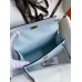 Hermes Kelly Pochette Handmade Bag In Blue Brume Epsom Calfskin Hermes Kelly Pochette Handmade Bag In Blue Brume Epsom Calfskin
