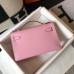 Hermes Kelly Pochette Bag In Mauve Sylvestre Epsom Leather Hermes Kelly Pochette Bag In Mauve Sylvestre Epsom Leather
