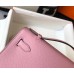 Hermes Kelly Pochette Bag In Mauve Sylvestre Epsom Leather Hermes Kelly Pochette Bag In Mauve Sylvestre Epsom Leather