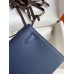 Hermes Kelly Pochette Handmade Bag In Blue Saphir Epsom Calfskin Hermes Kelly Pochette Handmade Bag In Blue Saphir Epsom Calfskin