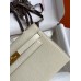 Hermes Kelly Pochette Handmade Bag In Craie Epsom Calfskin Hermes Kelly Pochette Handmade Bag In Craie Epsom Calfskin