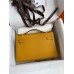 Hermes Kelly Pochette Handmade Bag In Jaune Ambre Epsom Calfskin Hermes Kelly Pochette Handmade Bag In Jaune Ambre Epsom Calfskin