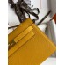 Hermes Kelly Pochette Handmade Bag In Jaune Ambre Epsom Calfskin Hermes Kelly Pochette Handmade Bag In Jaune Ambre Epsom Calfskin