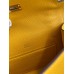 Hermes Kelly Pochette Handmade Bag In Jaune Ambre Epsom Calfskin Hermes Kelly Pochette Handmade Bag In Jaune Ambre Epsom Calfskin