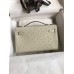 Hermes Kelly Pochette Handmade Bag In Beton Ostrich Leather Hermes Kelly Pochette Handmade Bag In Beton Ostrich Leather