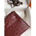 Hermes Kelly Pochette Handmade Bag In Bordeaux Ostrich Leather Hermes Kelly Pochette Handmade Bag In Bordeaux Ostrich Leather