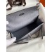 Hermes Kelly Pochette Handmade Bag In Gris Agate Ostrich Leather Hermes Kelly Pochette Handmade Bag In Gris Agate Ostrich Leather