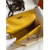 Hermes Kelly Pochette Handmade Bag In Jaune Ambre Ostrich Leather