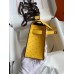 Hermes Kelly Pochette Handmade Bag In Jaune Ambre Ostrich Leather