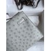 Hermes Kelly Pochette Handmade Bag In Pearl Grey Ostrich Leather Hermes Kelly Pochette Handmade Bag In Pearl Grey Ostrich Leather