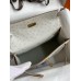 Hermes Kelly Pochette Handmade Bag In Pearl Grey Ostrich Leather Hermes Kelly Pochette Handmade Bag In Pearl Grey Ostrich Leather