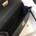 Hermes Kelly Pochette Bag In Black Epsom Leather Hermes Kelly Pochette Bag In Black Epsom Leather