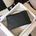 Hermes Kelly Pochette Bag In Black Epsom Leather Hermes Kelly Pochette Bag In Black Epsom Leather