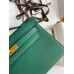 Hermes Kelly Pochette Handmade Bag In Malachite Epsom Calfskin Hermes Kelly Pochette Handmade Bag In Malachite Epsom Calfskin