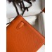 Hermes Kelly Pochette Handmade Bag In Orange Epsom Calfskin Hermes Kelly Pochette Handmade Bag In Orange Epsom Calfskin