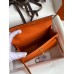 Hermes Kelly Pochette Handmade Bag In Orange Epsom Calfskin Hermes Kelly Pochette Handmade Bag In Orange Epsom Calfskin