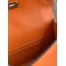Hermes Kelly Pochette Handmade Bag In Orange Epsom Calfskin Hermes Kelly Pochette Handmade Bag In Orange Epsom Calfskin