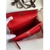 Hermes Kelly Pochette Handmade Bag In Red Epsom Calfskin Hermes Kelly Pochette Handmade Bag In Red Epsom Calfskin