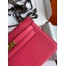 Hermes Kelly Pochette Handmade Bag In Rose Lipstick Epsom Calfskin Hermes Kelly Pochette Handmade Bag In Rose Lipstick Epsom Calfskin