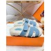 Hermes Women's Chypre Sandals in Blue Suede with Shearling Hermes Womens Chypre Sandals in Blue Suede with Shearling