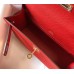 Hermes Kelly Pochette Bag In Red Epsom Leather Hermes Kelly Pochette Bag In Red Epsom Leather