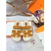 Hermes Womens Chypre Sandals in Tan Suede with Shearling