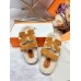 Hermes Womens Chypre Sandals in Tan Suede with Shearling