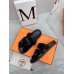 Hermes Women's Chypre Sandals In Black Suede Calfskin Hermes Womens Chypre Sandals In Black Suede Calfskin