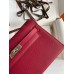 Hermes Kelly Pochette Handmade Bag In Ruby Epsom Calfskin Hermes Kelly Pochette Handmade Bag In Ruby Epsom Calfskin