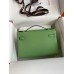 Hermes Kelly Pochette Handmade Bag In Vert Cypres Epsom Calfskin Hermes Kelly Pochette Handmade Bag In Vert Cypres Epsom Calfskin