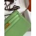 Hermes Kelly Pochette Handmade Bag In Vert Cypres Epsom Calfskin Hermes Kelly Pochette Handmade Bag In Vert Cypres Epsom Calfskin