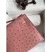 Hermes Kelly Pochette Handmade Bag In Terre Cuite Ostrich Leather Hermes Kelly Pochette Handmade Bag In Terre Cuite Ostrich Leather
