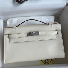 Hermes Kelly Pochette Handmade Bag In Nata Swift Calfskin Hermes Kelly Pochette Handmade Bag In Nata Swift Calfskin