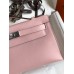 Hermes Kelly Pochette Handmade Bag In Rose Sakura Swift Calfskin Hermes Kelly Pochette Handmade Bag In Rose Sakura Swift Calfskin