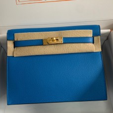 Hermes Kelly Danse II Bag In Blue Hydra Evercolor Calfskin Hermes Kelly Danse II Bag In Blue Hydra Evercolor Calfskin