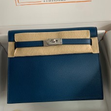 Hermes Kelly Danse II Bag In Deep Blue Evercolor Calfskin Hermes Kelly Danse II Bag In Deep Blue Evercolor Calfskin