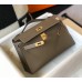 Hermes Kelly Pochette Bag In Taupe Grey Epsom Leather Hermes Kelly Pochette Bag In Taupe Grey Epsom Leather