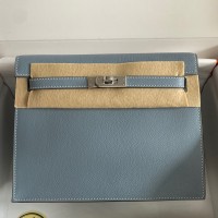 Hermes Kelly Danse II Bag In Blue Lin Evercolor Calfskin Hermes Kelly Danse II Bag In Blue Lin Evercolor Calfskin